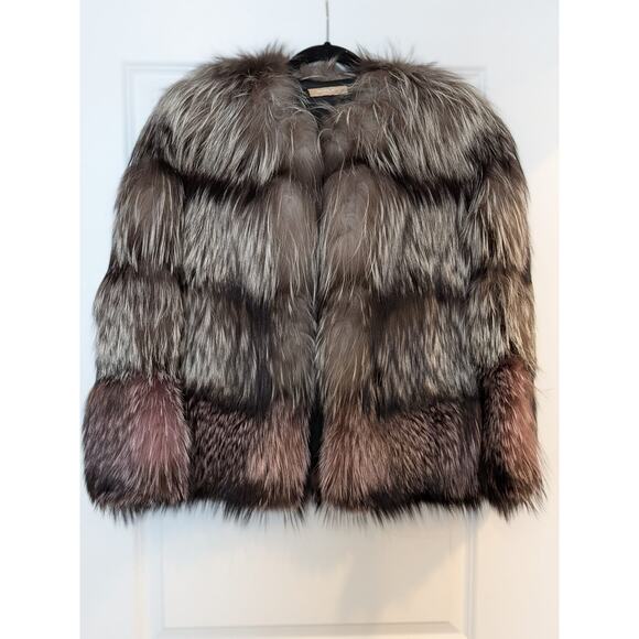 100% Authentic Michael Kors Collection Fox Fur Jacket - Small, S - Excellent - Picture 1 of 5
